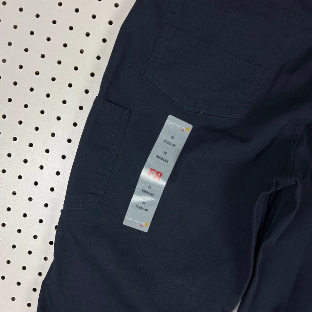 Carhartt Women FR Rugged Flex Canvas Pant 20 Navy Blue FR Regular 102689-410 NWT